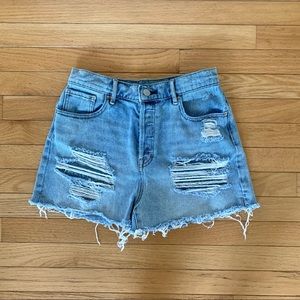 Pacsun High Rise Icon Short Light Blue Denim Size 27
